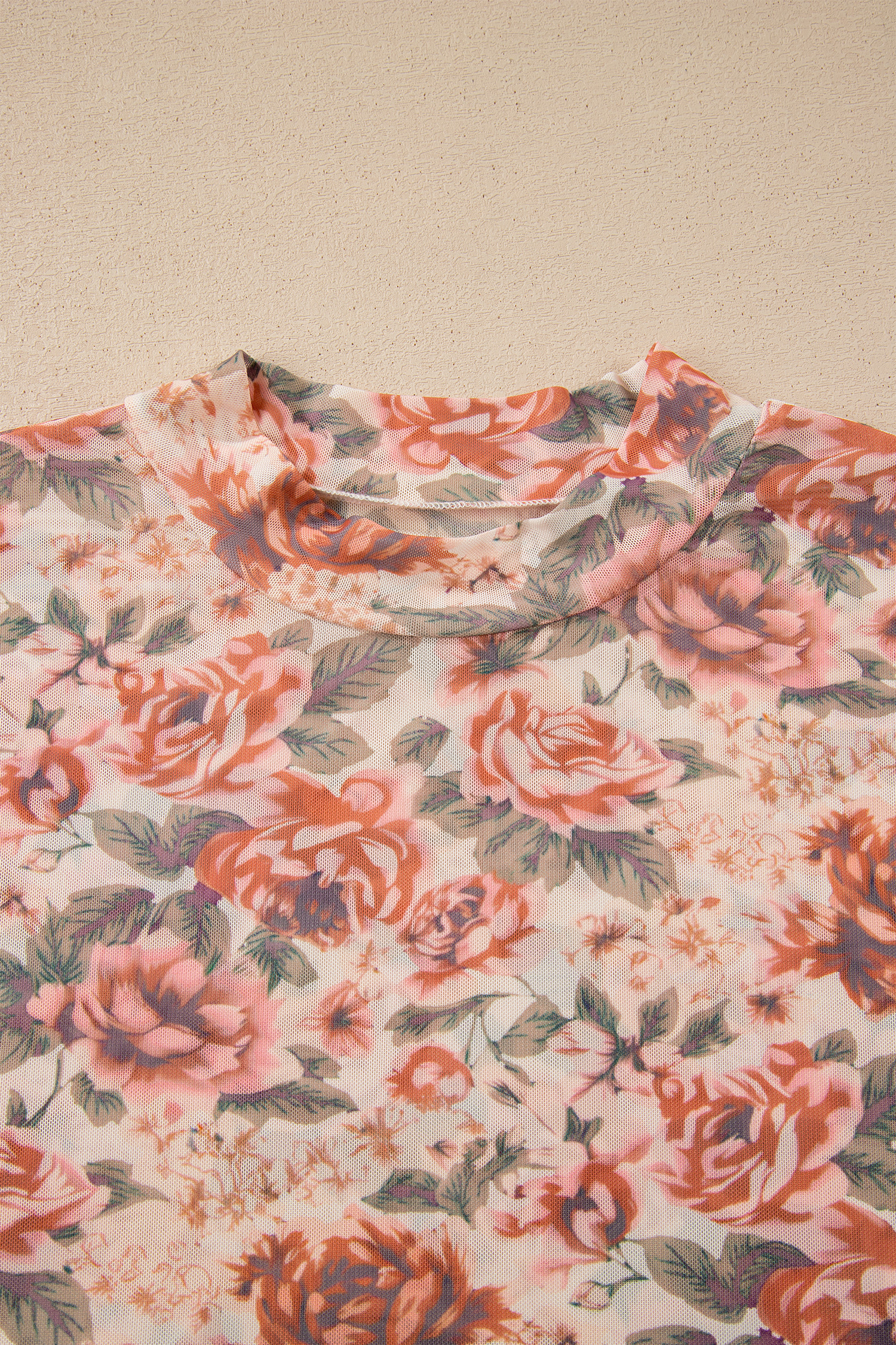 Women’s Plus Size Floral Mock Neck Long Sleeve Slim Fit Top - Image 5