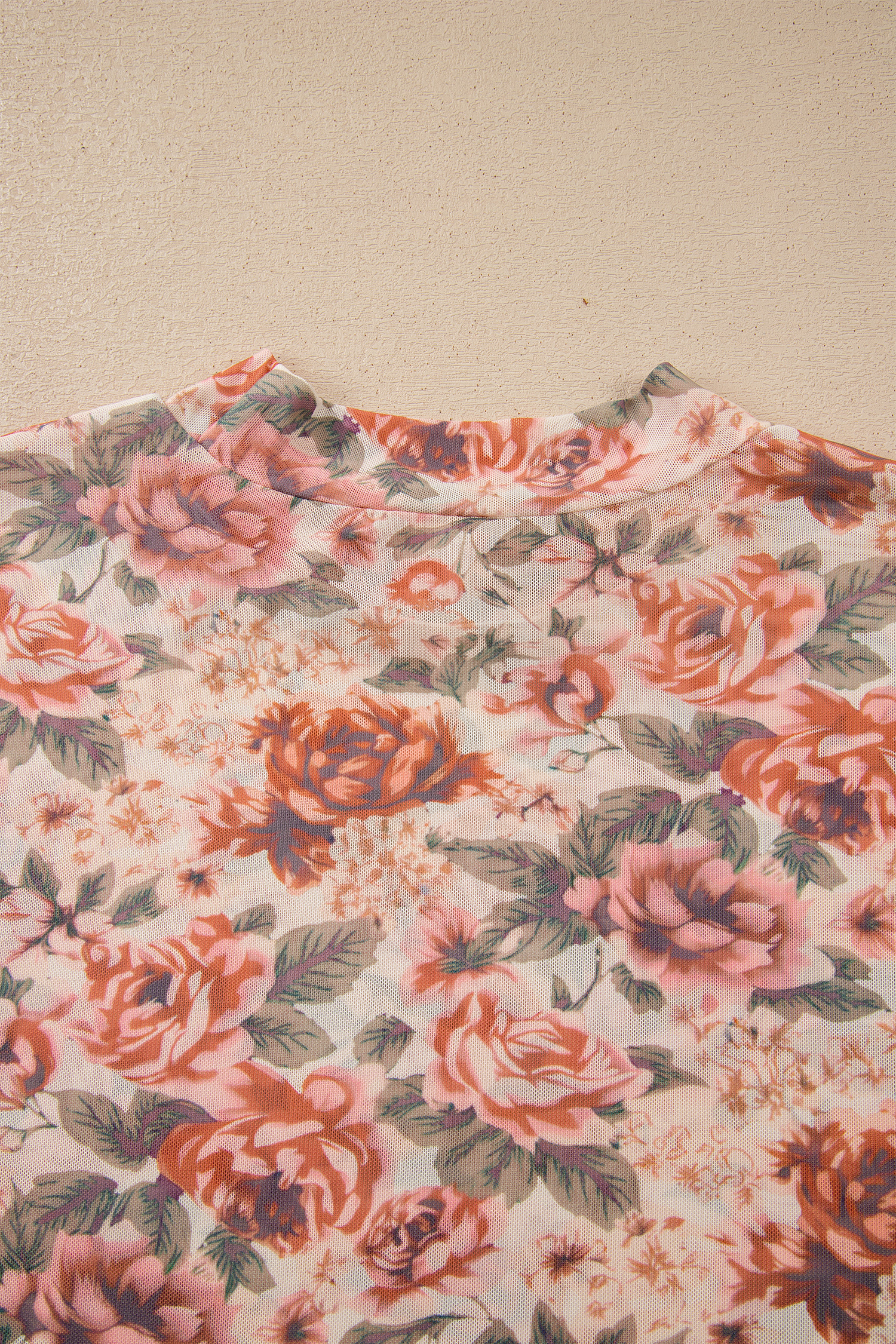 Women’s Plus Size Floral Mock Neck Long Sleeve Slim Fit Top - Image 6