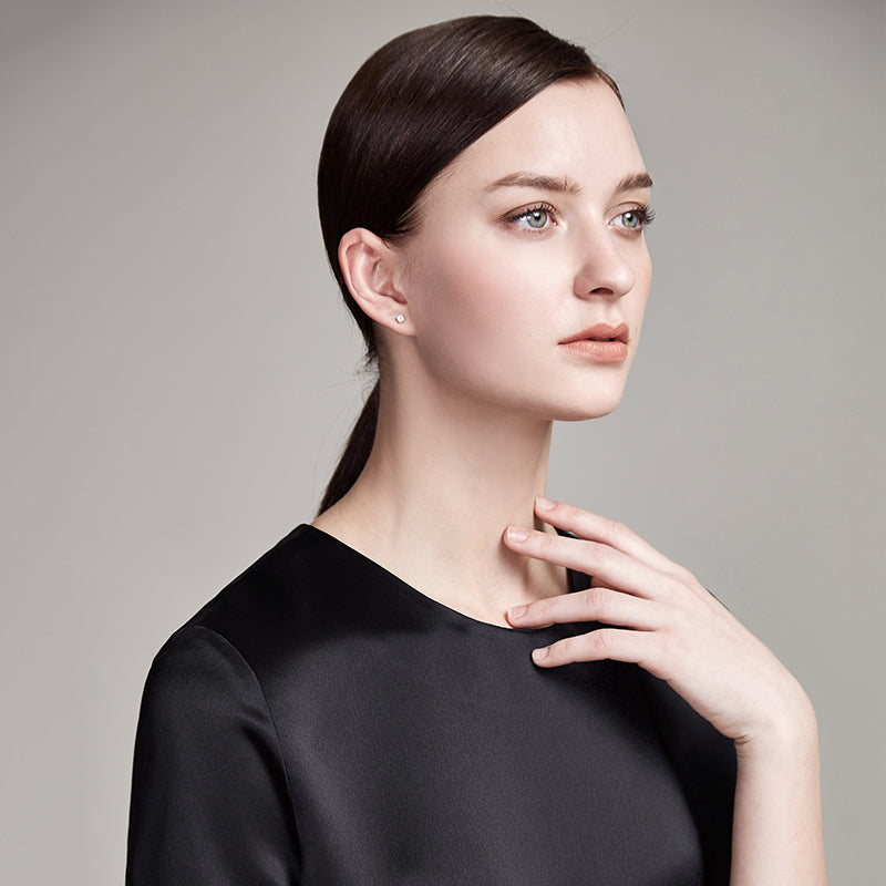 22 Momme Women's Round Neck Basic Silk T-Shirt - Image 12