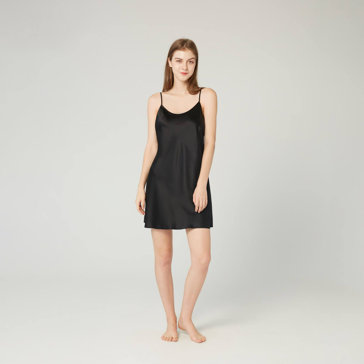 Classic Short Mulberry Silk Chemise for Women LSP005