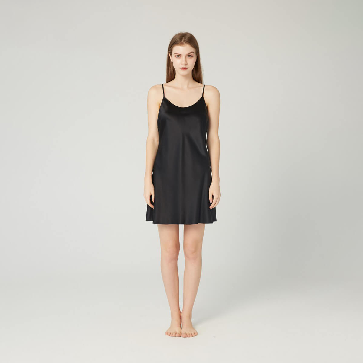 Classic Short Mulberry Silk Chemise for Women LSP005 - Image 2