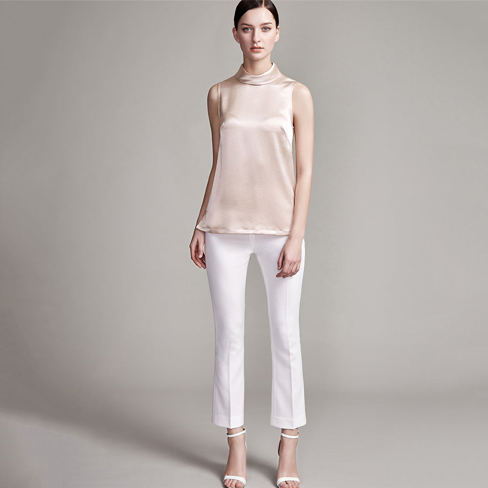 22 Momme High Neck Sleeveless Silk Tank Top for Women - Image 7