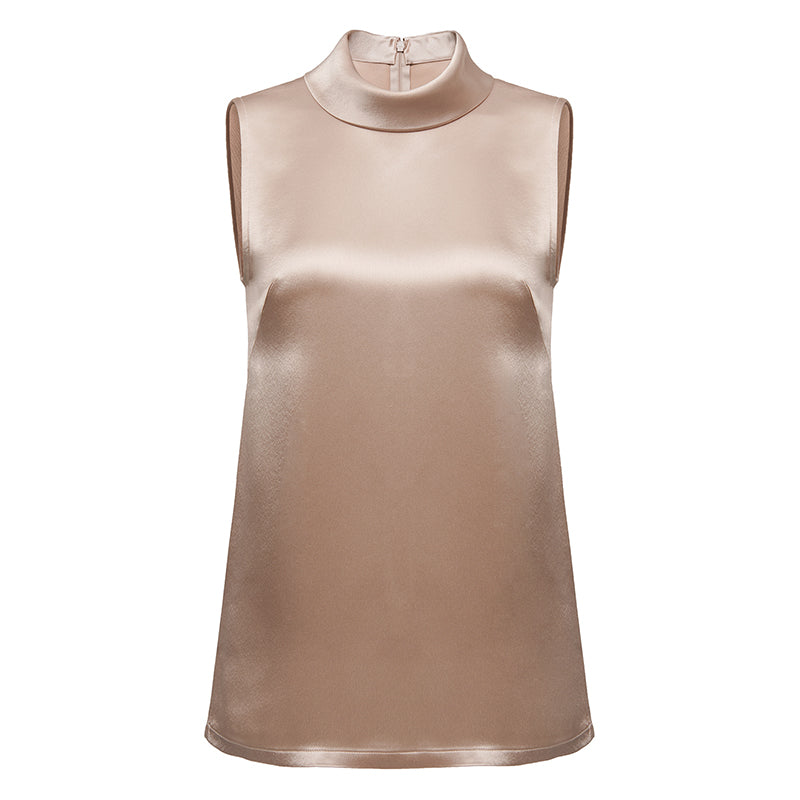 22 Momme High Neck Sleeveless Silk Tank Top for Women - Image 8