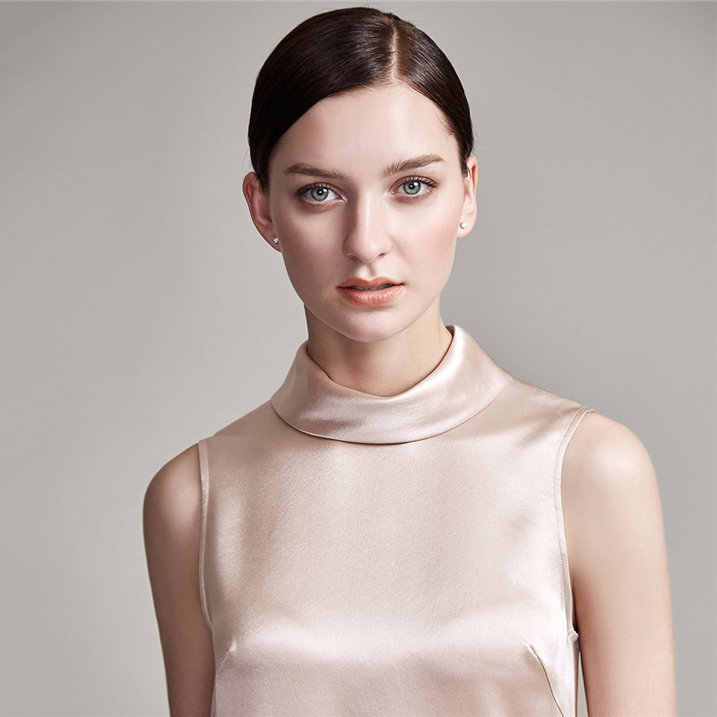 22 Momme High Neck Sleeveless Silk Tank Top for Women - Image 6