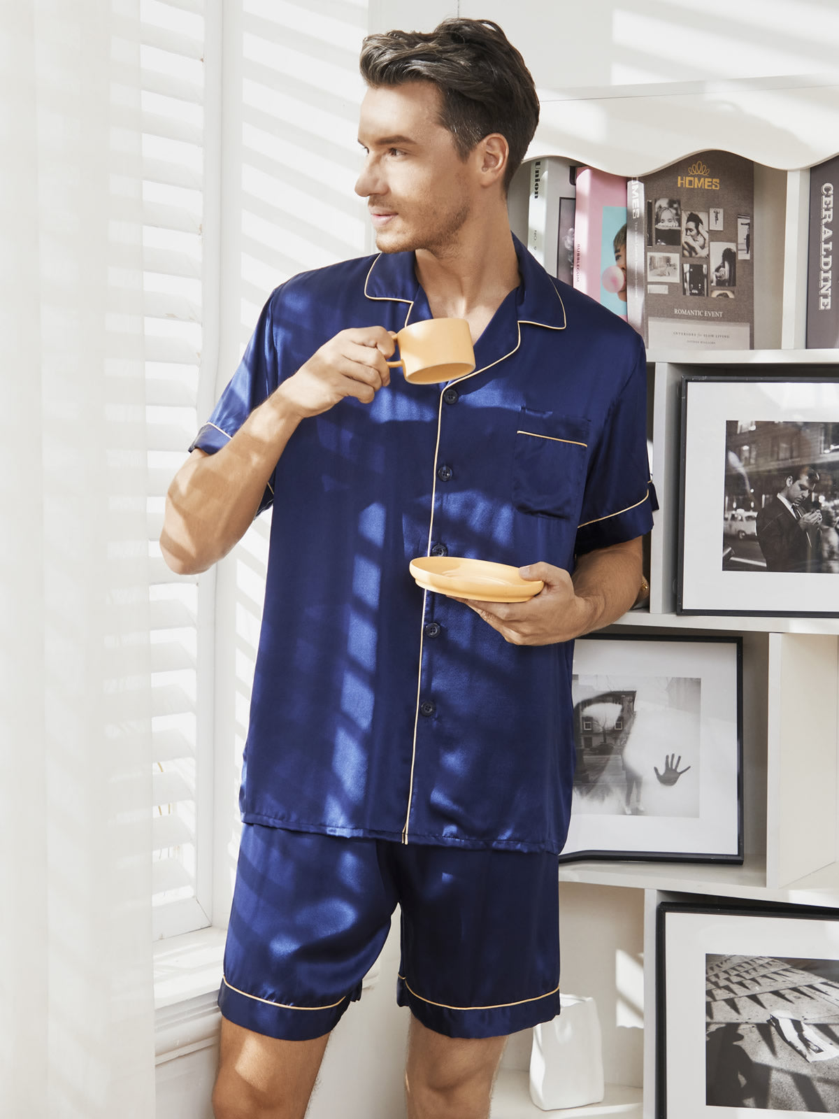 Premium Mulberry Silk Men’s Short Pajamas