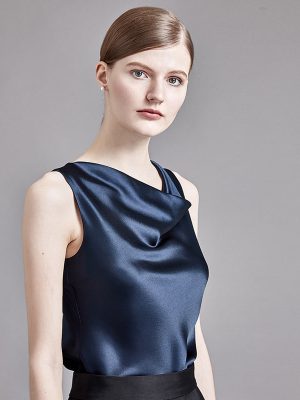 22 Momme Women's Cowl Neck Silk Tank Top