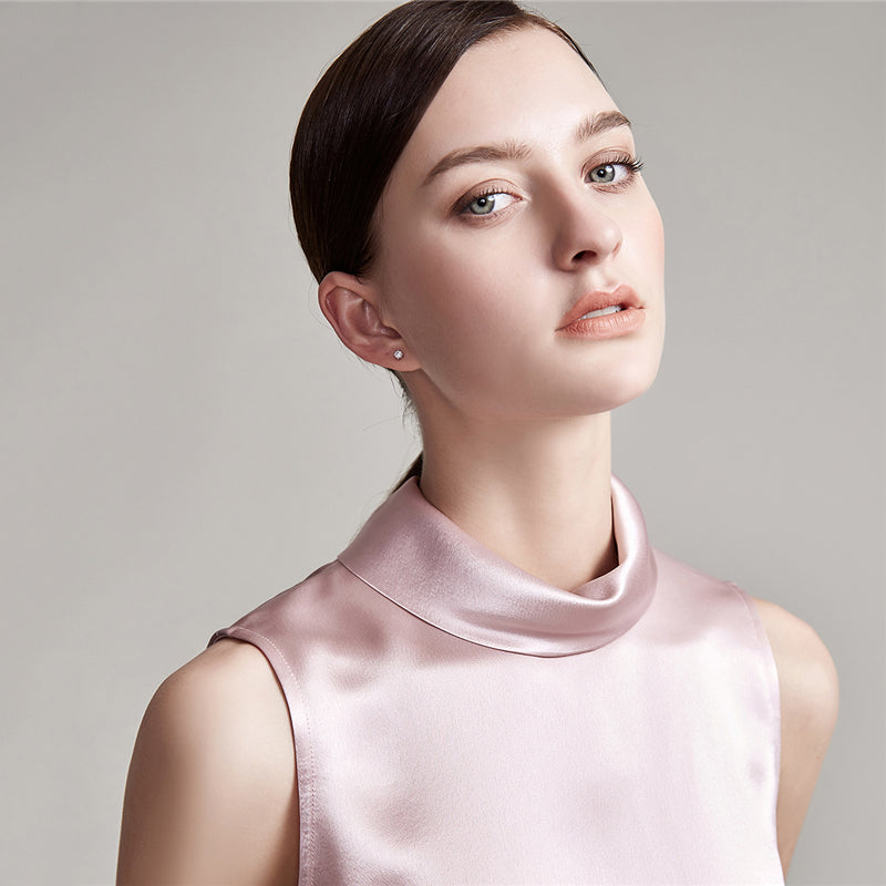 22 Momme High Neck Sleeveless Silk Tank Top for Women - Image 3