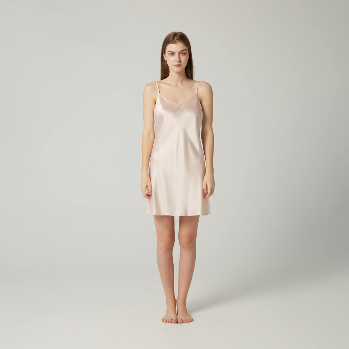 Classic Short Mulberry Silk Chemise for Women LSP005 - Image 34