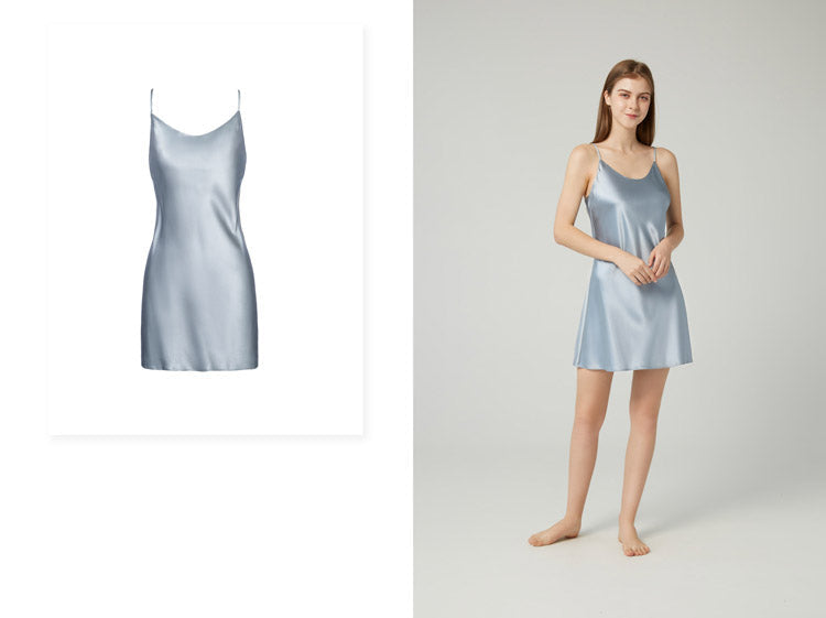 Classic Short Mulberry Silk Chemise for Women LSP005 - Image 28