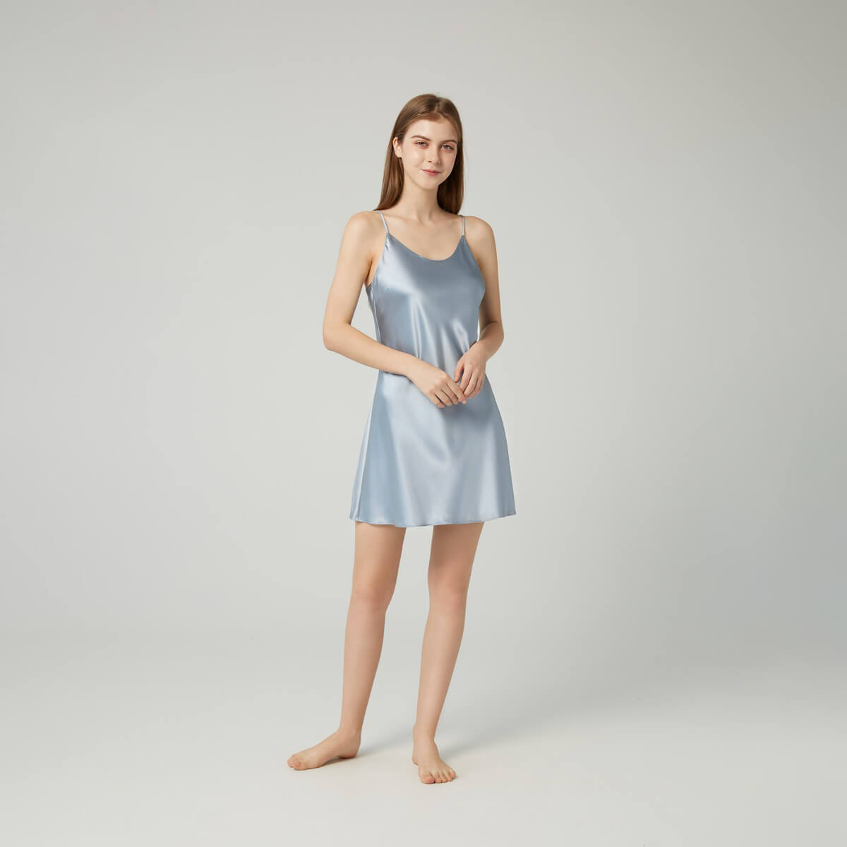 Classic Short Mulberry Silk Chemise for Women LSP005 - Image 22