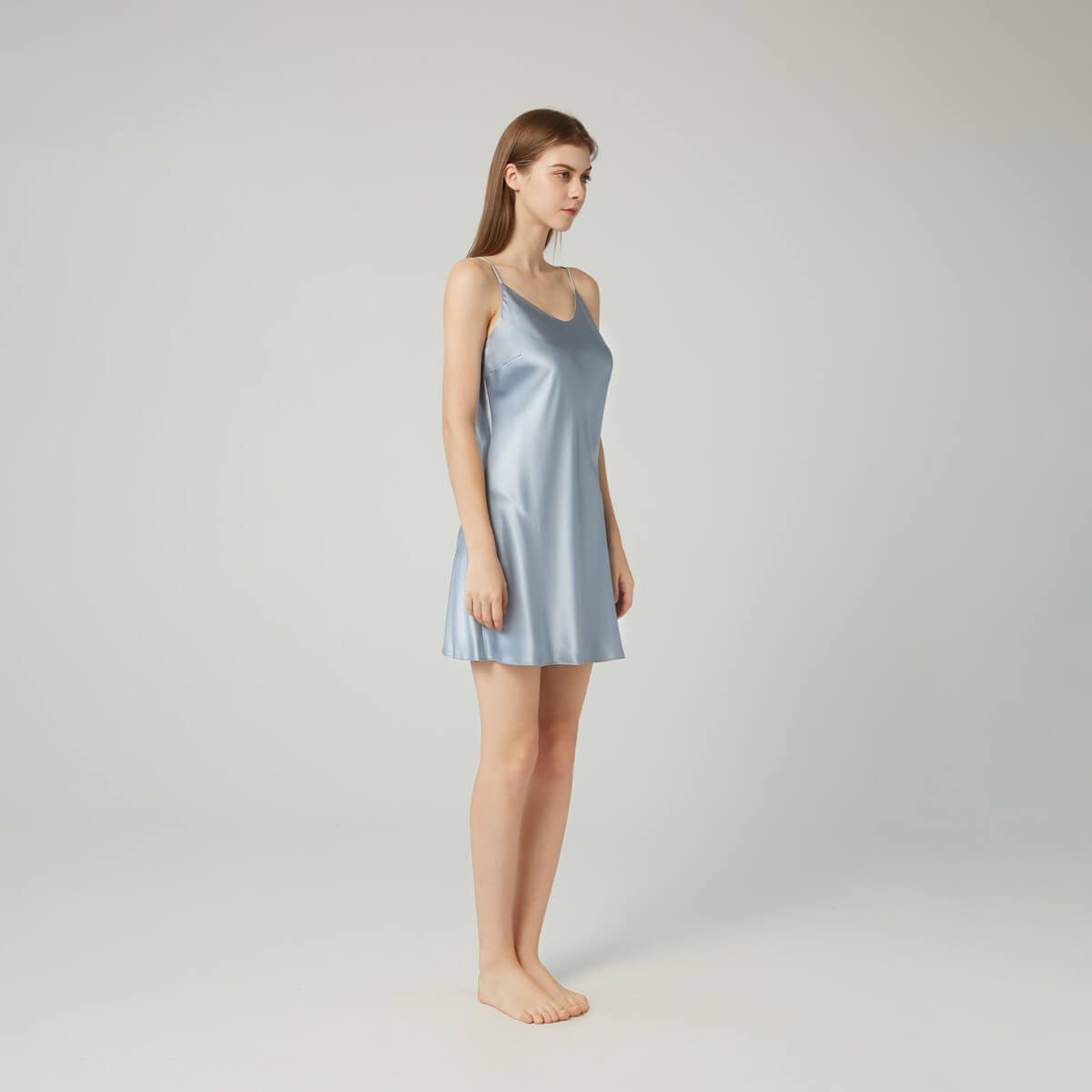 Classic Short Mulberry Silk Chemise for Women LSP005 - Image 25