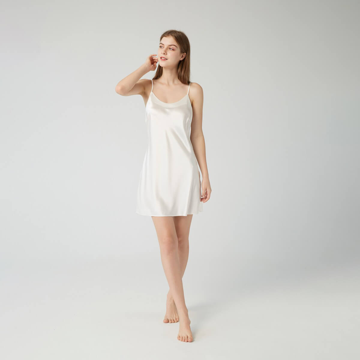 Classic Short Mulberry Silk Chemise for Women LSP005 - Image 12