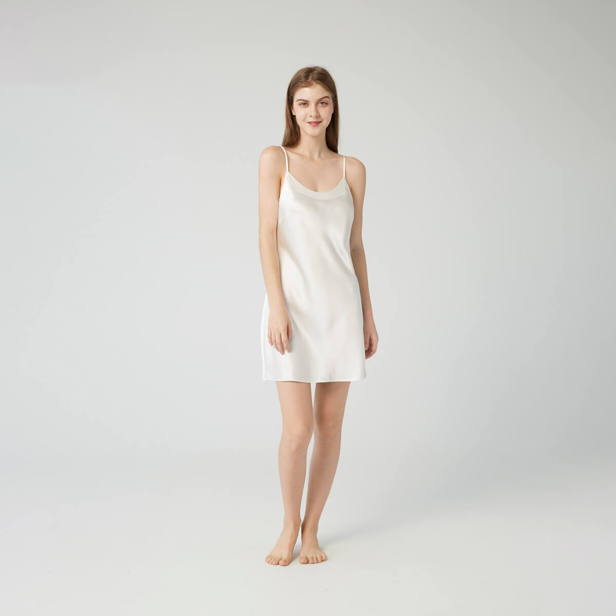 Classic Short Mulberry Silk Chemise for Women LSP005 - Image 17