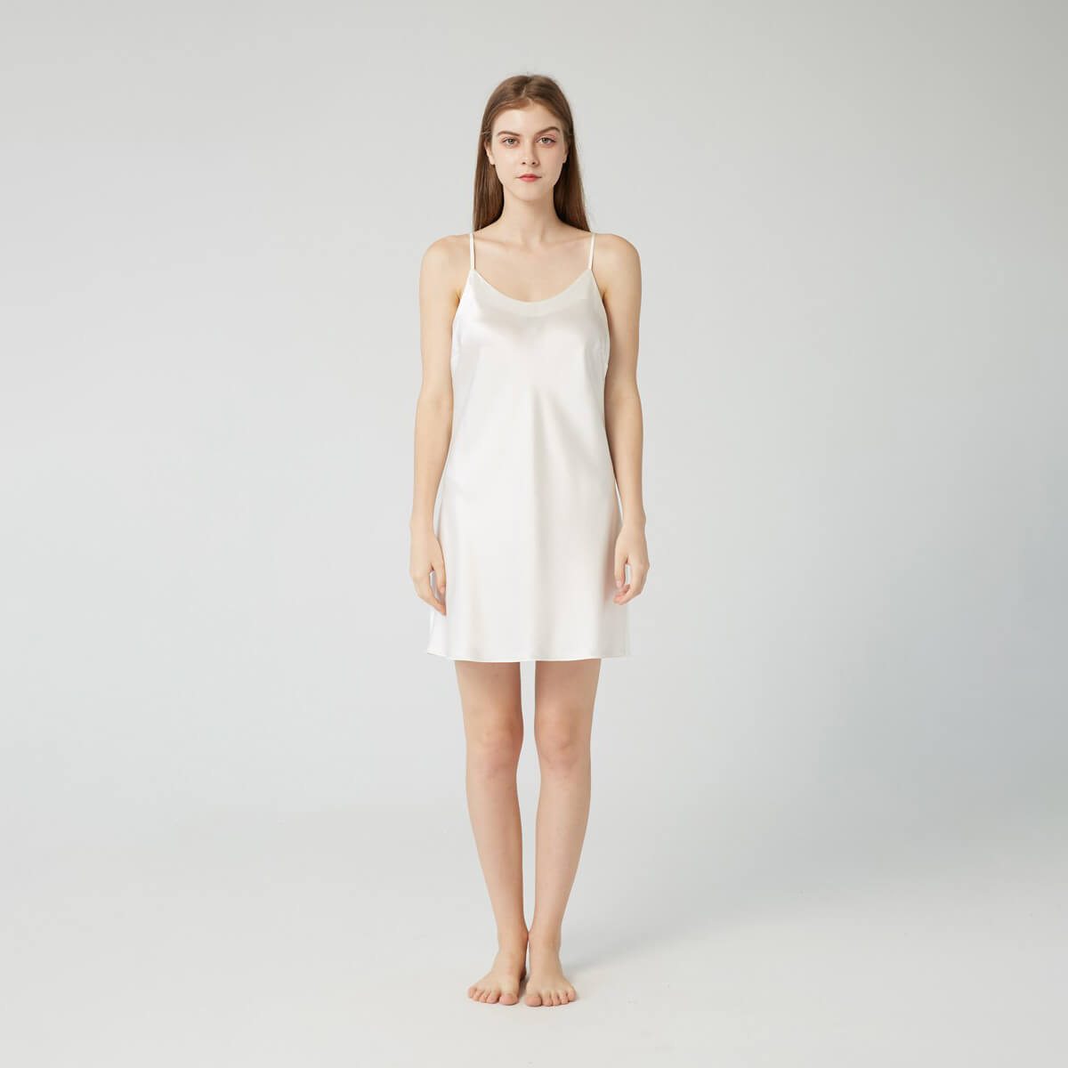 Classic Short Mulberry Silk Chemise for Women LSP005 - Image 11