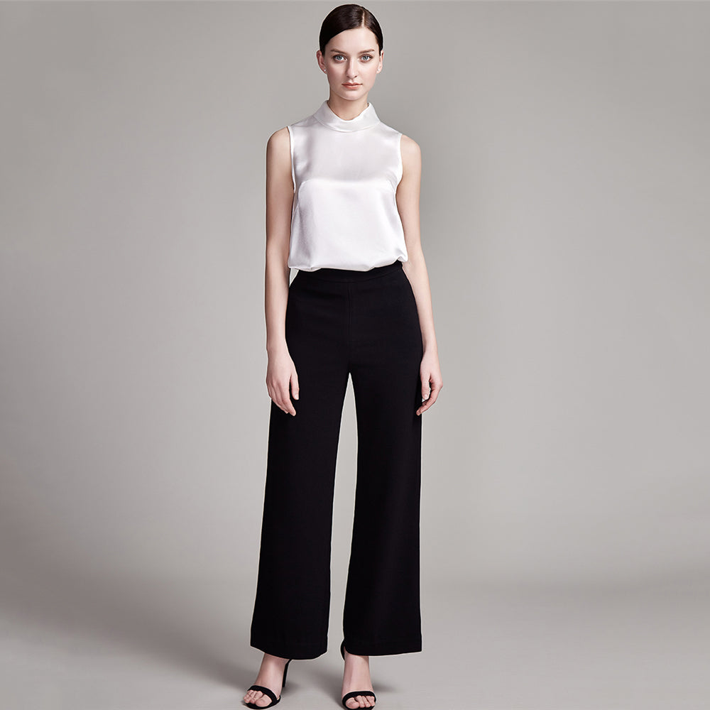 22 Momme High Neck Sleeveless Silk Tank Top for Women - Image 17